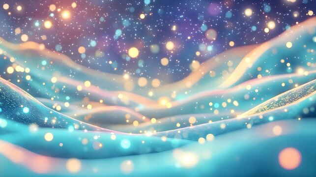 magical teal bokeh lightscape background - abstract backgrounds