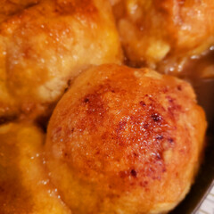 Closeup View of Fresh Apple Dumplings Right Out of the Oven
