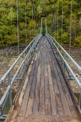 Obraz premium Suspension foot bridge over Uvac river canyon near Sjenica, Serbia
