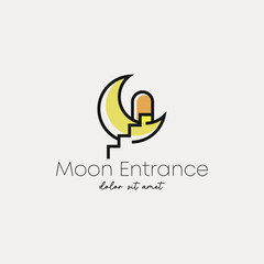 Moon logo design template isolated in white background