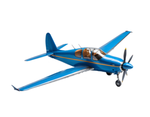 3D Render of a Vibrant Blue Airplane