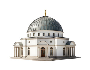 Fototapeta premium Elegant White Architectural Dome Building with Transparent Background