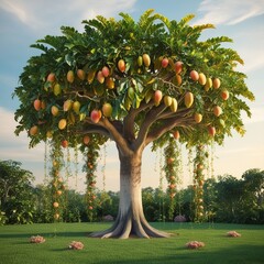 tree in the garden,mango tree