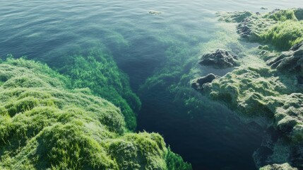 Obraz premium Coastal Bay with Natural Background in High Resolution