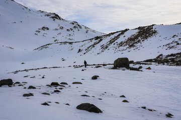 hiker in the mountains