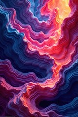 Fototapeta premium Swirling vibrant hues, geometric shapes blend seamlessly , swirl, pattern, decorative