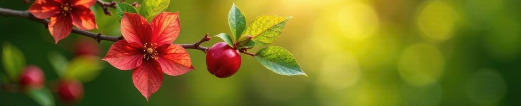 Ein bl?hendes Buchenblatt mit herzf?rmigem Bl?tenstiel und hellgr?nem Laub , deciduous, flower, blossoming