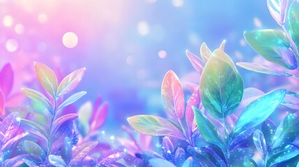 Fototapeta premium pastel dreamy leaves, magical nature - pastel colors