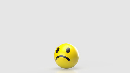 The Sad Emotion icon on white background  3d rendering.