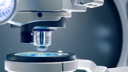 Animation of financial data processing and scope scanning over an eye, symbolizing advanced technology and data analysis, captured in high-tech 4K quality. - Powered by Adobe