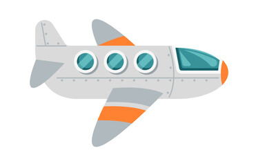 Cute toy passenger airliner vector illustration