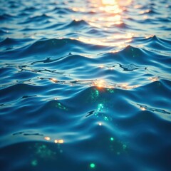Intricate, textured blue water surface, sunlit depths, graphic, gleam, shadow
