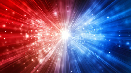 Naklejka premium Abstract red and blue sunburst background with forced perspective. Sunburst. Illustration