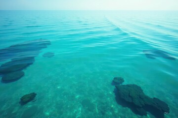 Obraz premium Subtle gradient of blues and greens creating a calming ocean-like effect , theme, wallpaper background