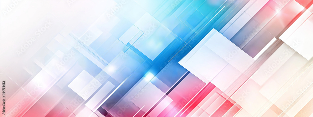Poster image showcases numerous pastel pink and light blue cubes arranged in an overlapping, abstract patte