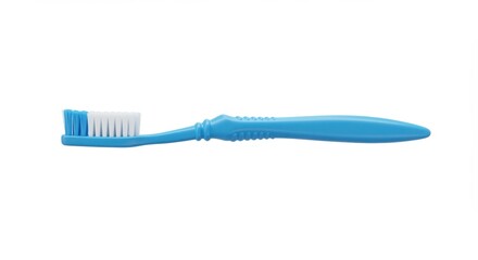 Blue toothbrush isolated on white background for dental hygiene