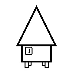 Icon of traditional Indonesian houses depicting various typical architecture from various regions. Each icon is designed in detail to display the unique characteristics of a traditional house.