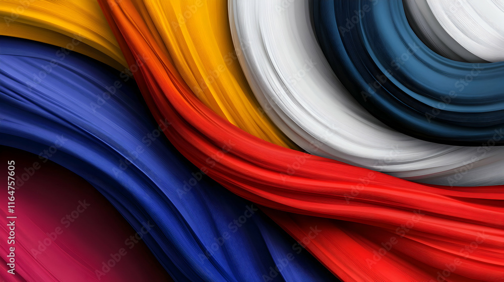 Poster vibrant swirls of color, abstract art design, dynamic hues intertwine elegantly, creating a captivat