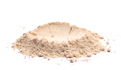  Integral spelt flour pile, isolated on white, side view