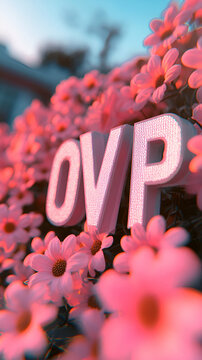 Pink Flowers & OVP Letters, A Romantic Bloom