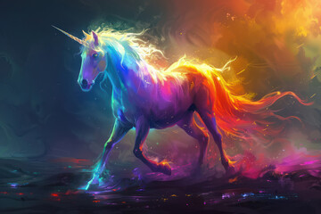 Obraz premium Rainbow Unicorn