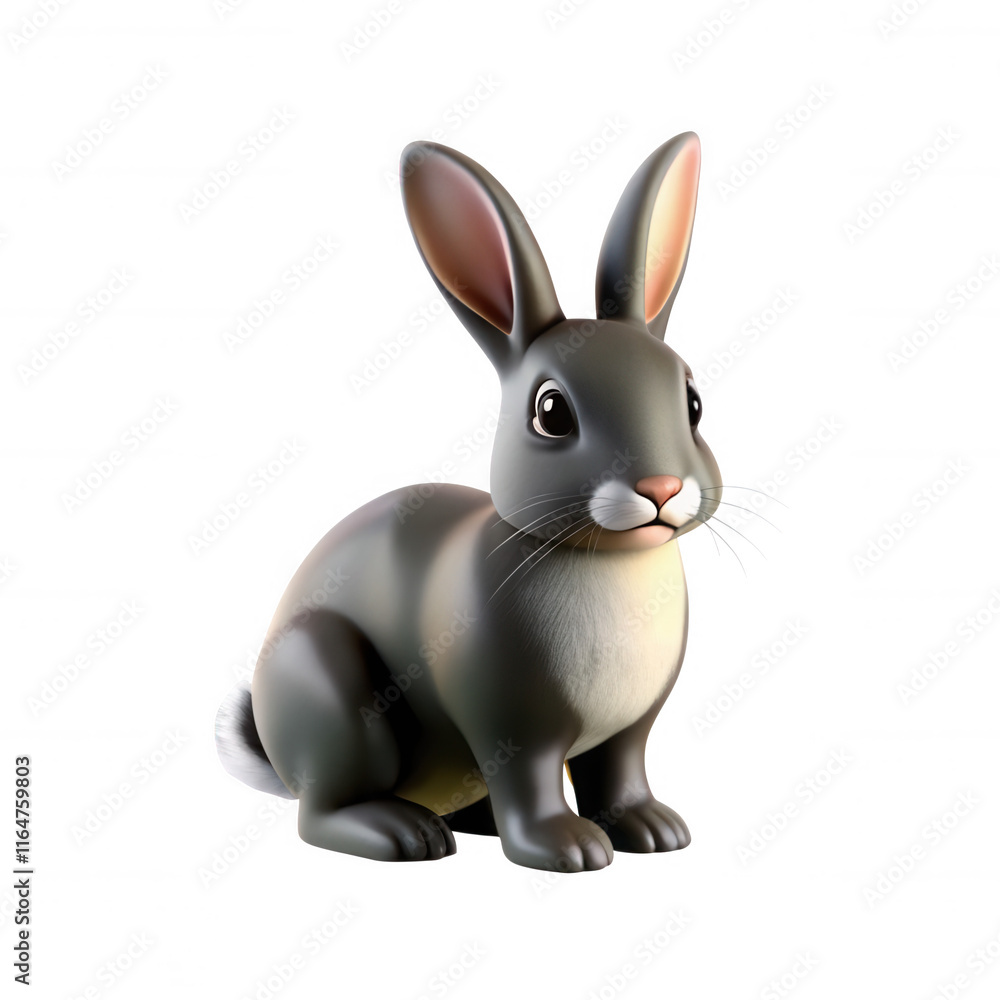 Poster this image features a cute cartoon rabbit, depicted in a friendly pose with large ears and a gentle 