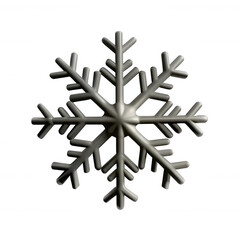 A realistic 3D render of a snowflake with intricate details and a symmetrical structure, representing winter beauty.