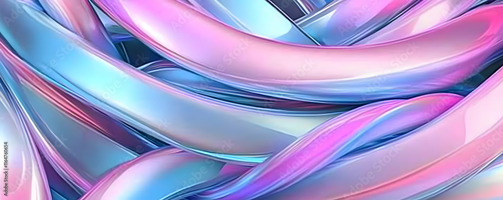 Poster abstract pastel swirls, an iridescent, flowing design creates a vibrant, dynamic visual experience. 