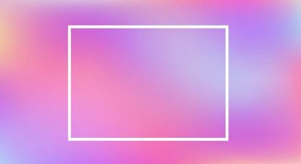Fototapeta premium Vibrant minimalist abstract with white frame on pastel gradient background