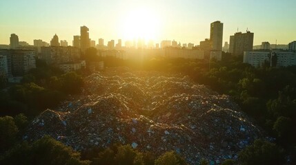 Overloaded Urban Park under Bright Midday Sunlight