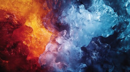 Abstract swirling colors of orange and blue, creating a dynamic visual effect.