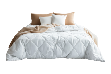 Cozy cotton pillow and blanket for comfortable bed