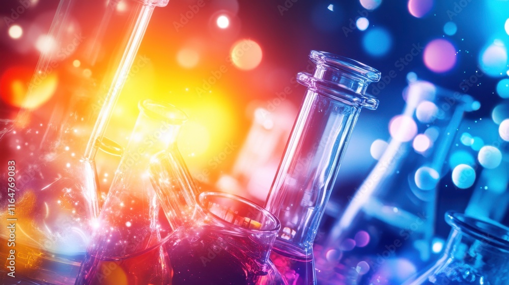 Poster bright science lab experimentation with visual hierarchy