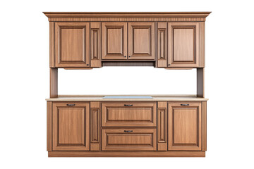 Elegant highback kitchen cabinet isolated