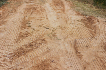 Car tracks on the ground