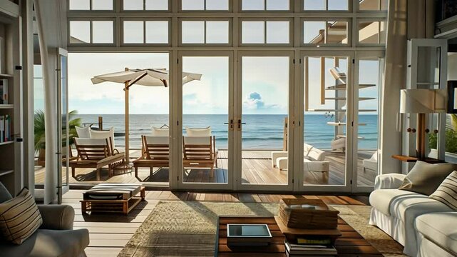 Coastal Living room Design 4K