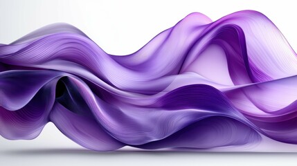 This image features smooth, flowing waves in various shades of purple, creating a serene and layered digital art look with a minimalist touch.