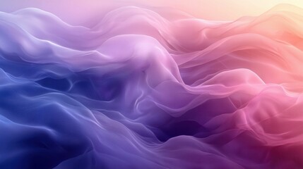 Obraz premium An abstract digital art piece featuring soft, flowing waves in vibrant gradients. The serene colors blend harmoniously, creating a stunning minimalist background.