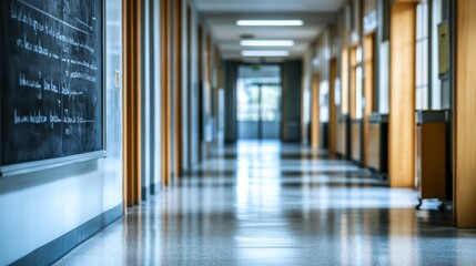 Bright Hallway with Affirmations on Chalkboard