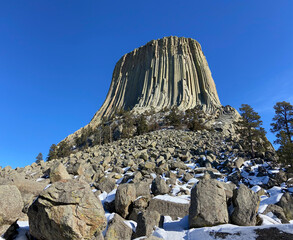 Devil's Tower National Monument during winter