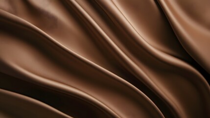 Smooth Brown Fabric Draped in Elegant Waves