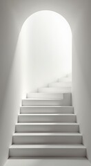Obraz premium White staircase leading up to a white wall