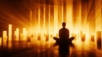 Fototapeta premium Serene Meditation in a Candled Room