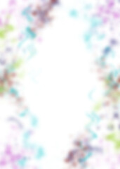 An abstract transparent psychedelic wavy vignette design element overlay.