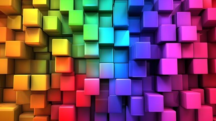 Colorful wallpaper image depicting diferent colorful shapes