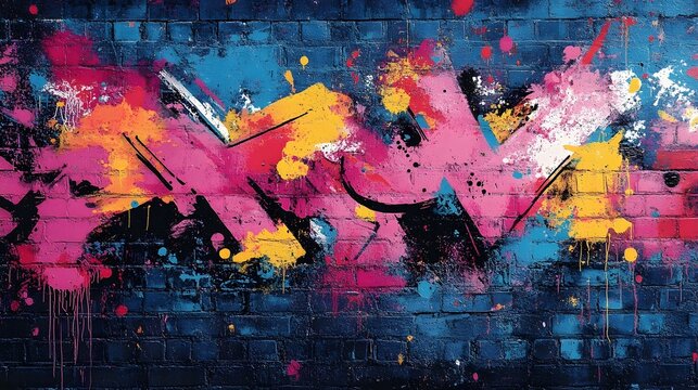This striking image features a vibrant abstract graffiti with dynamic splashes and scribbles, perfect as a bold wallpaper or background best-seller