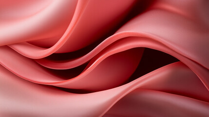 Obraz premium Smooth, flowing layers of pink silk fabric create a soft and elegant scene, capturing a romantic atmosphere that evokes feelings of love and Valentine’s Day in a serene and delicate composition.