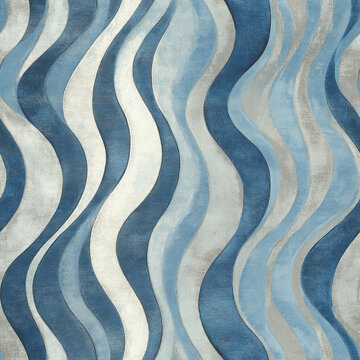 Seamless pattern exotic waves 1960s abstract textile print lounge wallpaper velvet flow blue silver retro mid century modern lava lamp style pattern soft texture groovy vintage psychedelic background