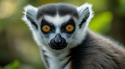 Obraz premium Ring-tailed Lemur Portrait: A Close Encounter with Wildlife