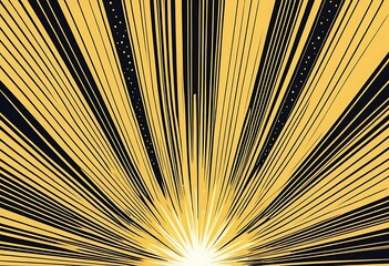 Abstract Gold and Black Radiating Lines Design